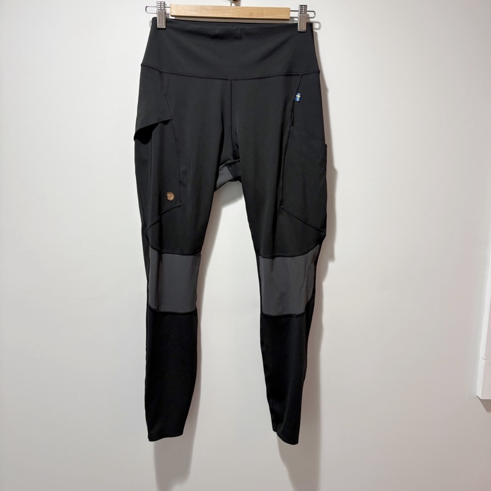 Fjällräven Abisko Trekking Tights Women’s Size Medium Black Gray Hiking Outdoor
